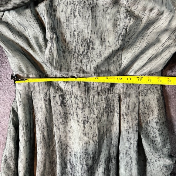 Dolce Viva Collection Sage Green Abstract Print Long Sleeve Midi Dress Size L - Picture 7 of 9